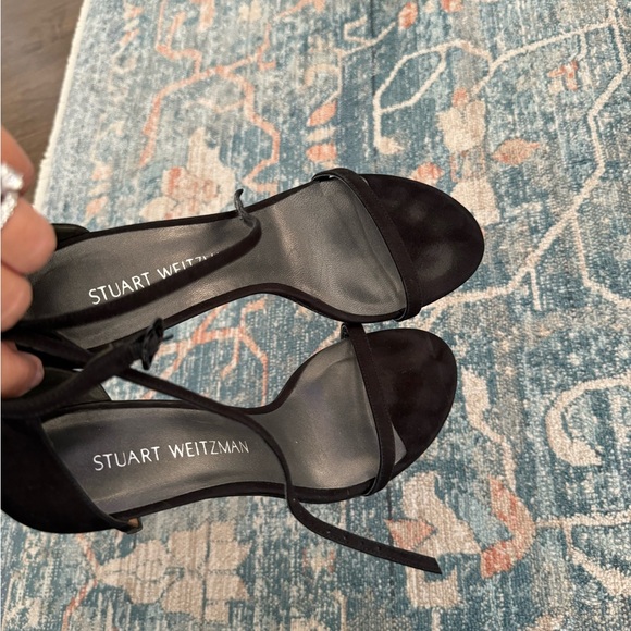 Stuart Weitzman nudistsong black suede heels size 8 - Picture 3 of 5